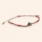 Bracelet étoile argentée et perles rocailles roses  Bracelet Jethyka