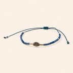 Bracelet en Perles Rocailles Bleues et Perle Love  Bracelet Jethyka