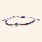 Bracelet Perles Rocailles Violettes et Œil Protecteur  Bracelet Jethyka