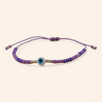 Bracelet Perles Rocailles Violettes et Œil Protecteur  Bracelet Jethyka