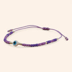 Bracelet Perles Rocailles Violettes et Œil Protecteur  Bracelet Jethyka