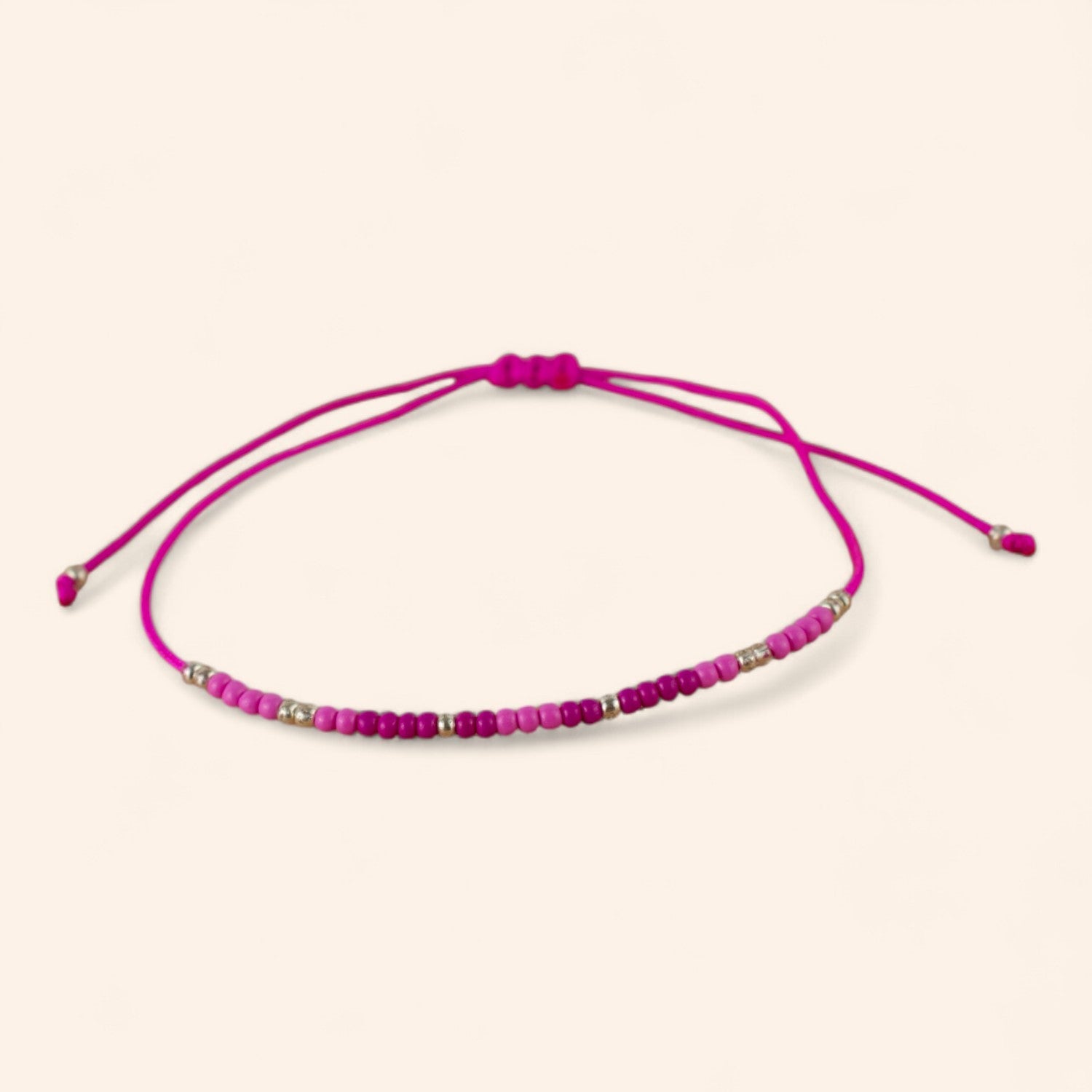 Bracelet perles rocailles fuchsia  Bracelet Jethyka