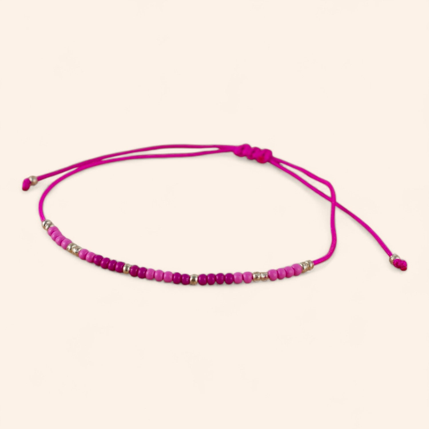 Bracelet perles rocailles fuchsia  Bracelet Jethyka