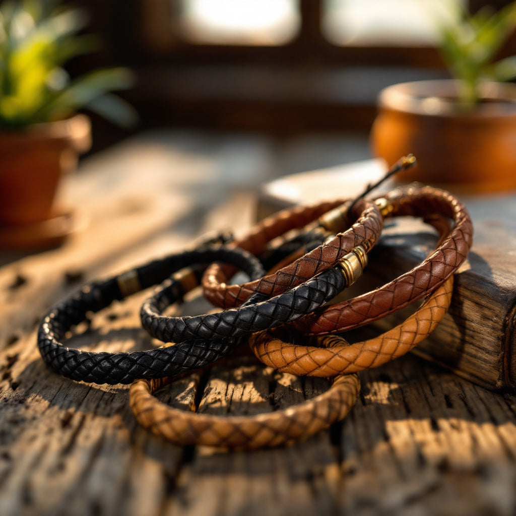 Bracelets en cuir pour homme Jethyka