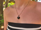 Collier Coeur pierre naturelle Obsidienne  Collier Jethyka