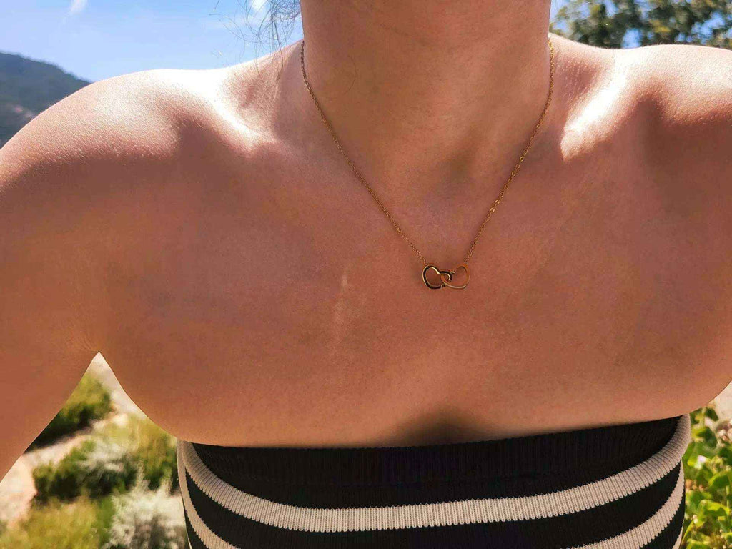 Collier Cœurs entrelacés dorés