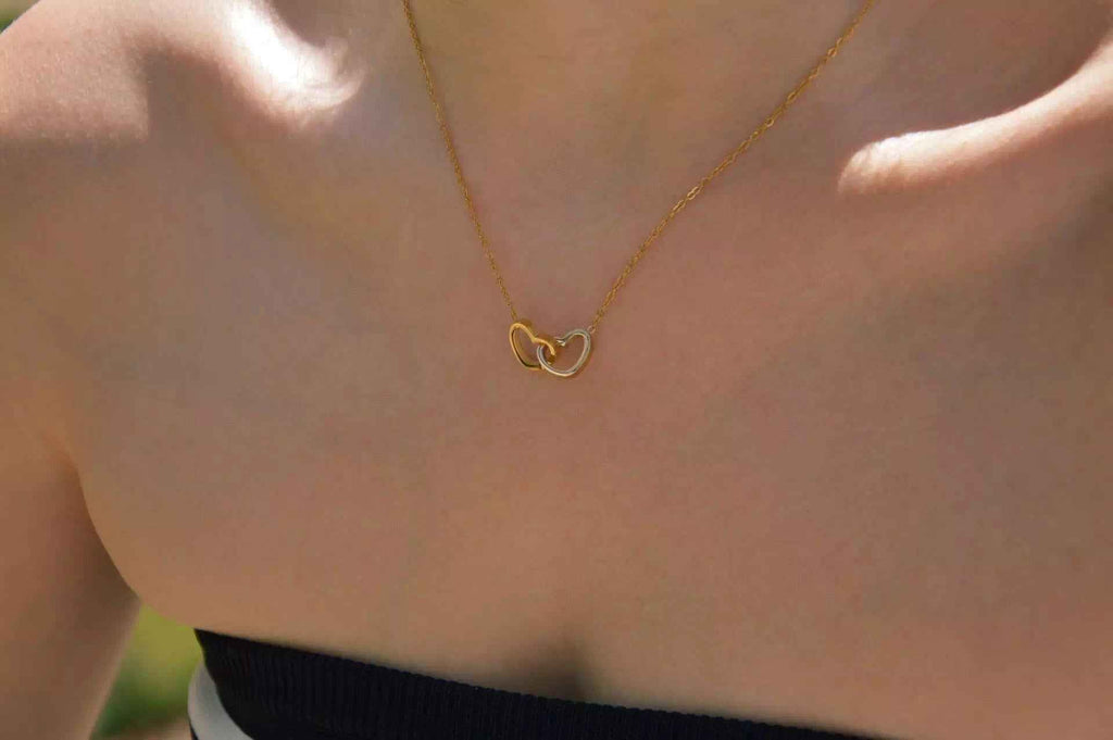 Collier Cœurs entrelacés dorés