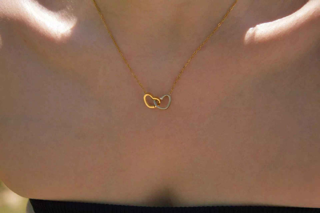 Collier Cœurs entrelacés dorés