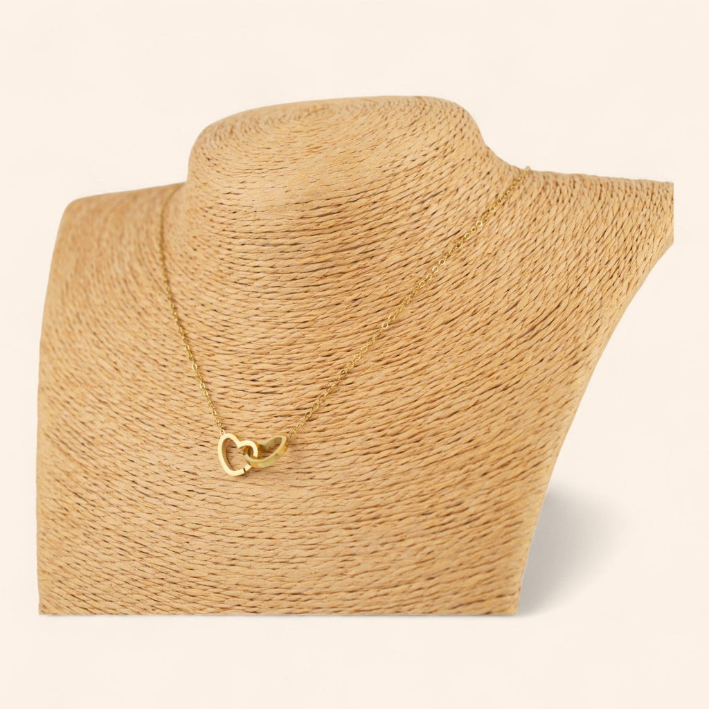 Collier cœurs dorés entrelacés  Collier Jethyka
