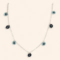 Collier Fleur perles cristal bleues  Collier Jethyka