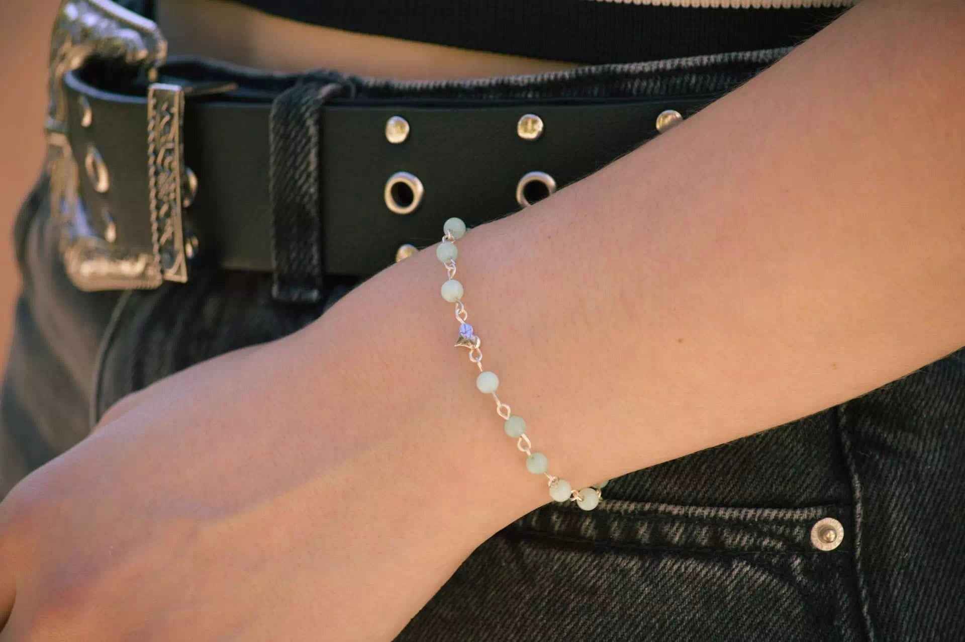 Bracelet Cœur en pierres naturelles Amazonite