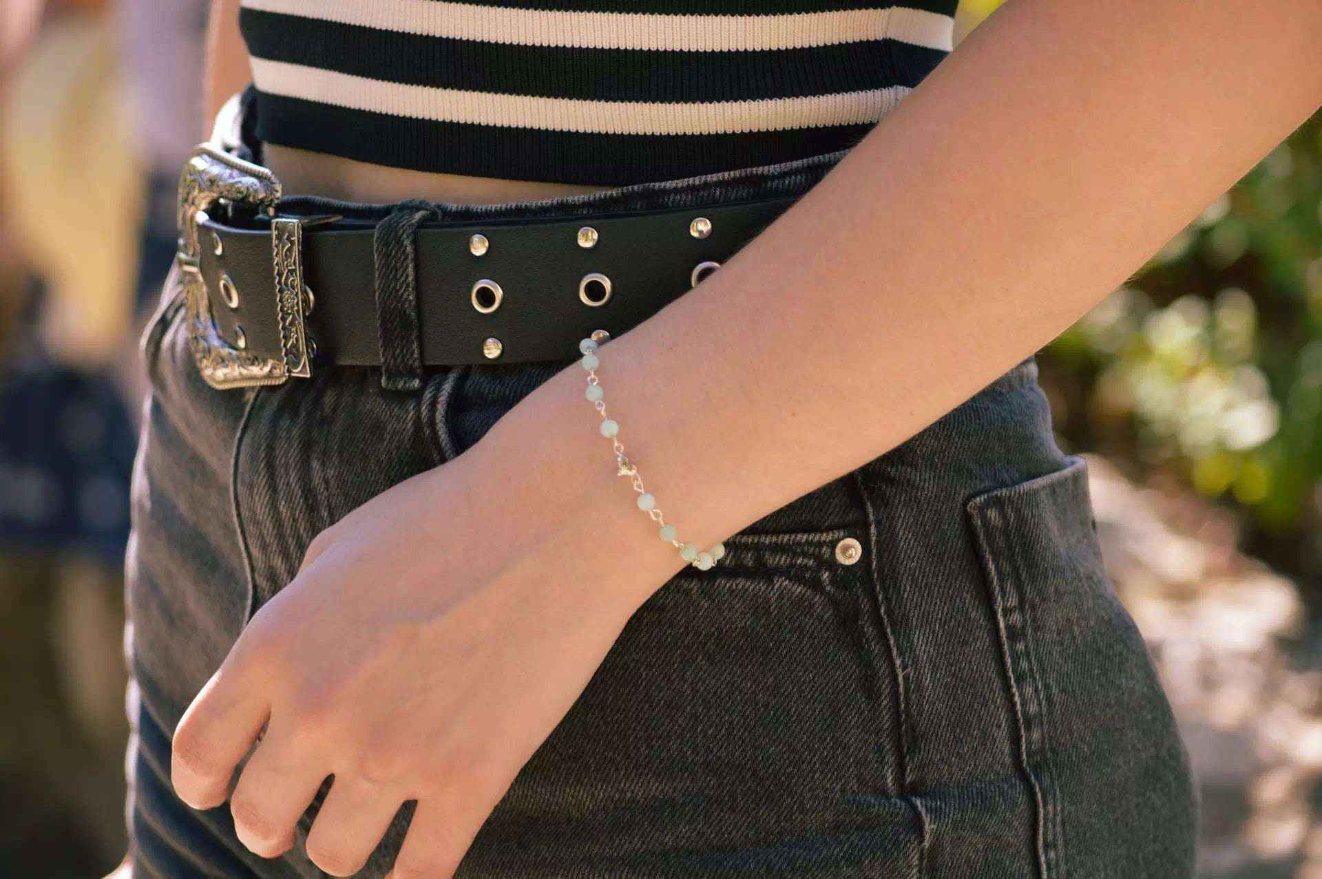 Bracelet Cœur en pierres naturelles Amazonite