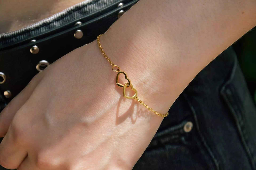 Bracelet Cœurs entrelacés dorés