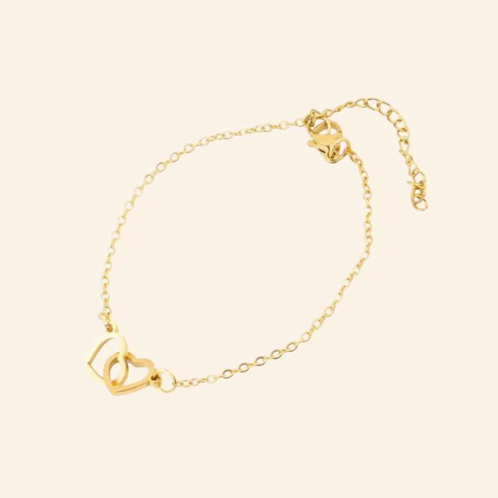 Bracelet Cœurs entrelacés dorés