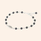 Bracelet JETHYKA Love en hématite naturelle, chaîne argentée, bijou élégant et énergétique