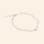 Bracelet en pierres naturelles Quartz Rose et perle cœur
