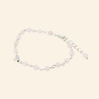 Bracelet en pierres naturelles Quartz Rose et perle cœur