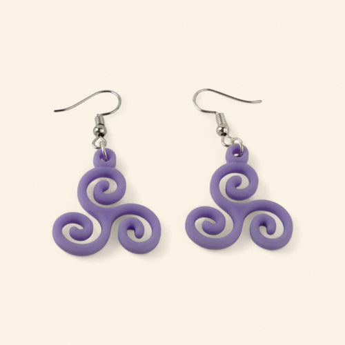 Boucles d'oreilles Triskell Violet